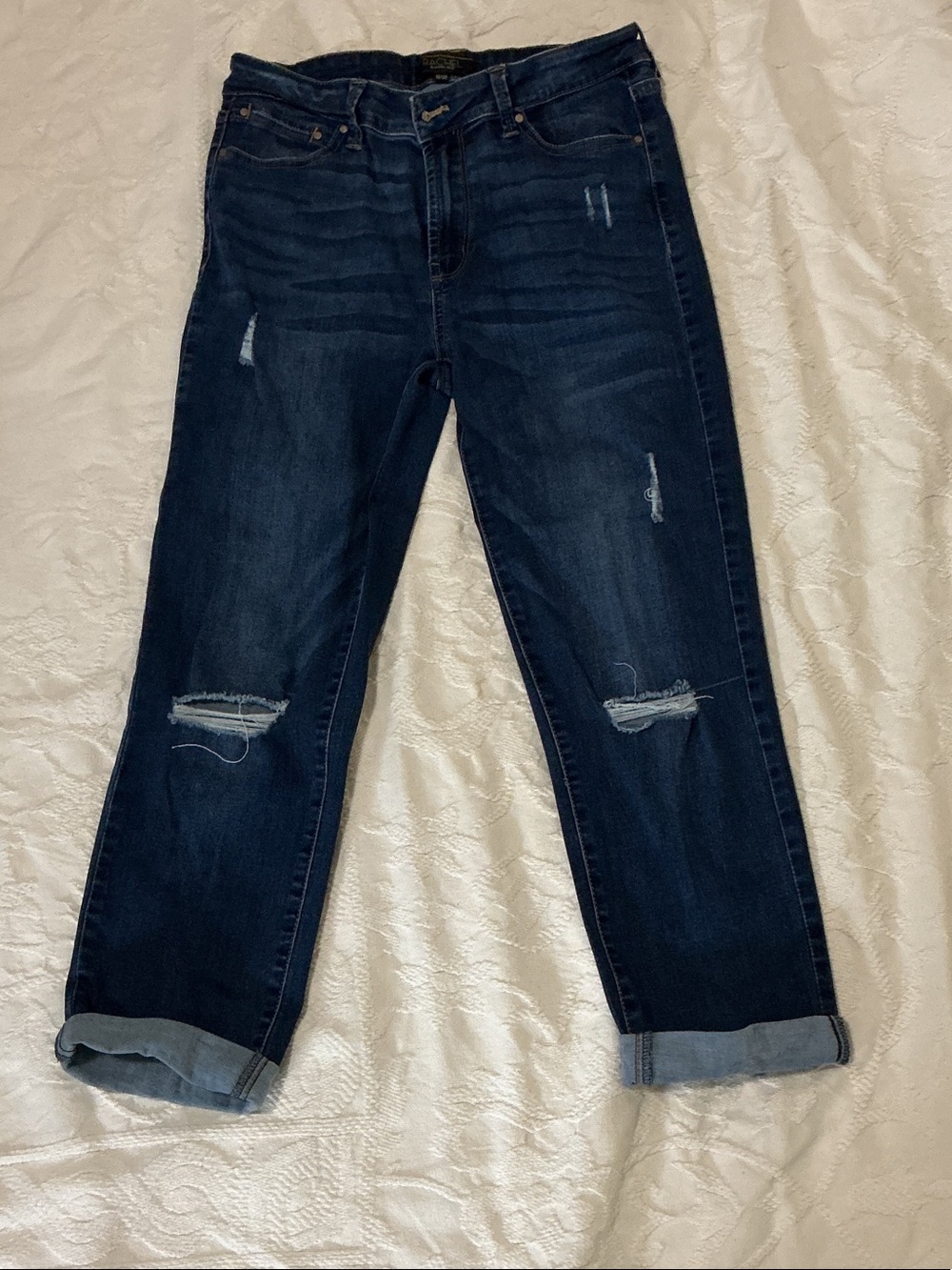 RACHEL Rachel Roy Dark Blue Distressed Boyfriend Jeans